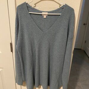 Ingrid & Isabel Dusty Blue V-Neck Maternity Sweater | Women’s XL | Long Sleeve